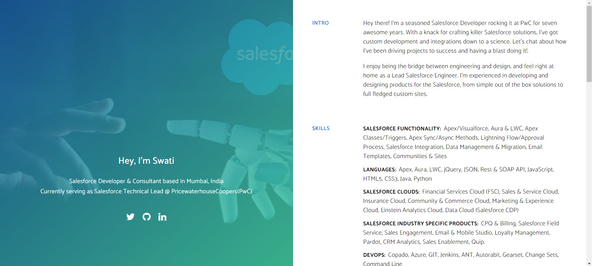 Screenshot of swatitiwari.co.in version 3